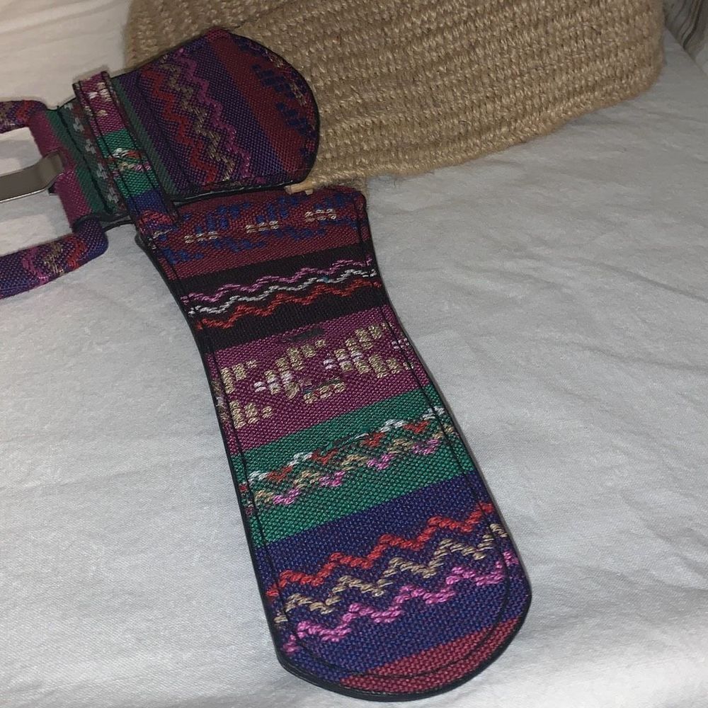 NWT Woven Jute Aztec Wide Stretch Belt S/M - Picture 3 of 8